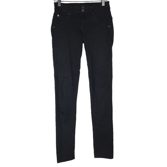 HUDSON Jeans Collin Skinny Slim Fit Flap Pockets Black Stretch Denim Size 24 - Picture 12 of 12